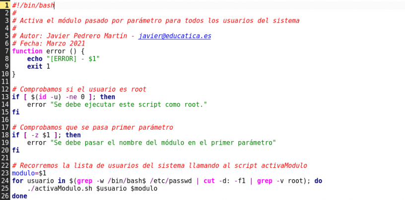 Bash Shell Script – Ejercicios – Página 5 – educatica!